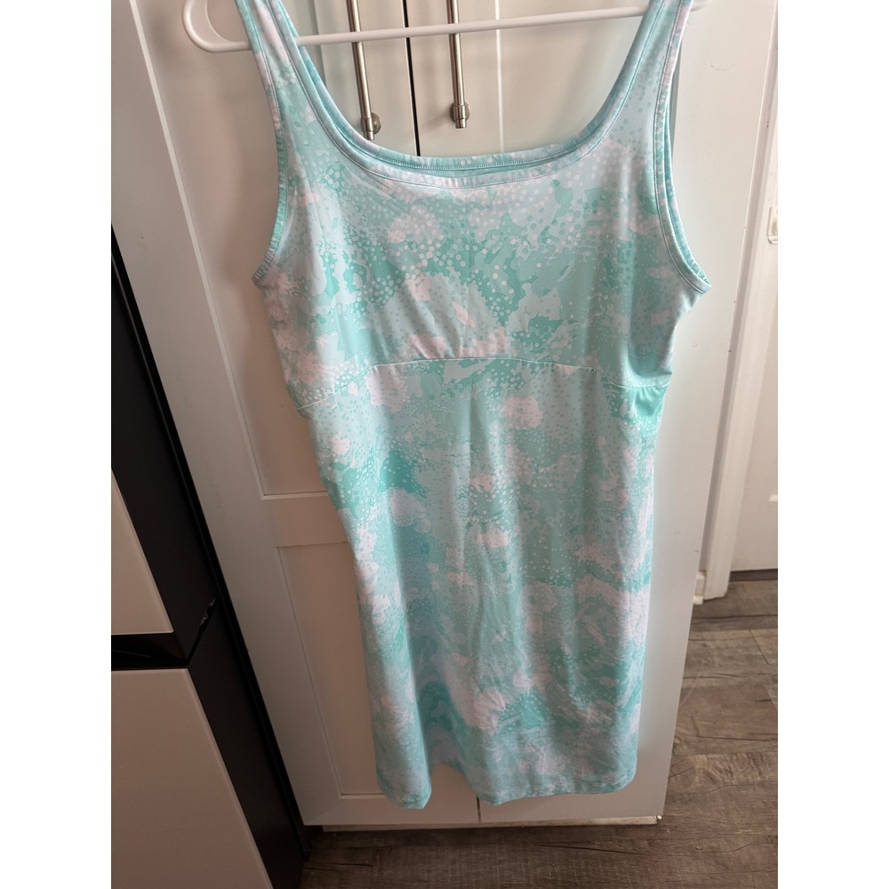 Columbia PFG Freezer III Dress Womens XL Teal White Print Omni-Freeze Sleeveless